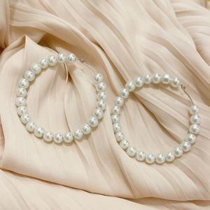 Pearl hoop earrings